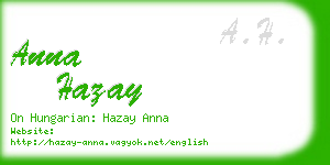 anna hazay business card
